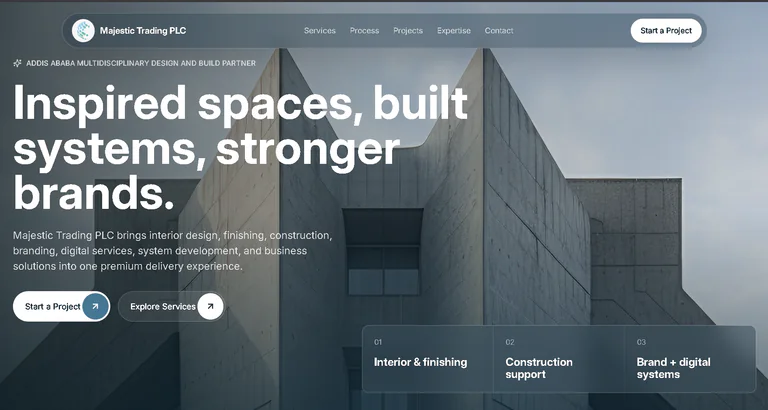 Majestic Trading PLC homepage hero