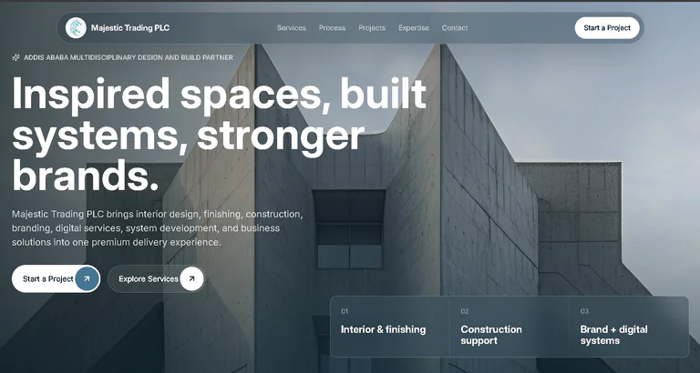 Majestic Trading PLC homepage hero
