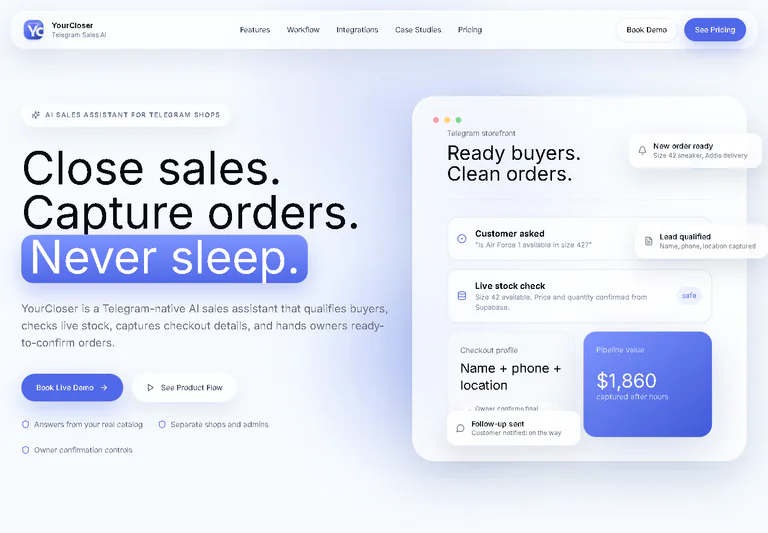 YourCloser commerce automation website